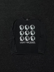 SAINT MICHAEL Portrait Print Washed Long sleeve Tee
