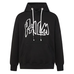 Palm Angels flame-print cotton hoodie