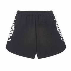 Embroidered Washed Distressed Short black/green
