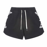 Embroidered Washed Distressed Short black/green