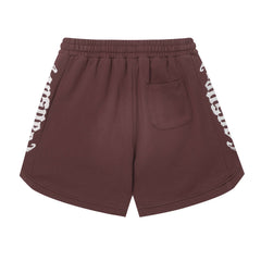 Embroidered Washed Distressed Short Whtie/Maroon
