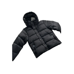 'halsby' hooded check down jacket black