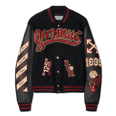Off White Men AC Milan Off White Varsity Jacket