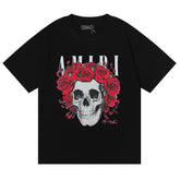 rose skull print T-Shirts
