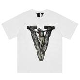 X Saint religious figures big V print T-Shirt