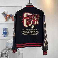 Off White Men AC Milan Off White Varsity Jacket