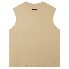 Flocked letter crew neck Sleeveless T-Shirts