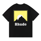 Lettering Sunset Graphic T-Shirt Yellow