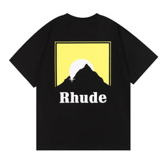 Lettering Sunset Graphic T-Shirt Yellow