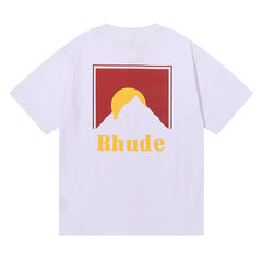 Lettering Sunset Graphic T-Shirt Wine red