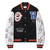Leather varsity jacket
