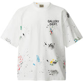 Paint-Splattered Logo-Print Cotton-Jersey T-Shirt