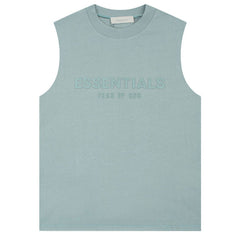 Flocked logo letter print Sleeveless T-Shirts