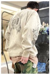 Graffiti print plus velvet Sweatshirts