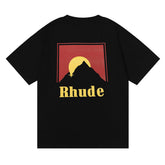 Lettering Sunset Graphic T-Shirt Wine red