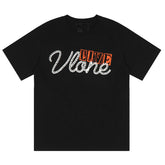 Rope Letter Big V Print Hip Hop T-Shirt