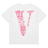 Sweet girly pink lip print T-shirts
