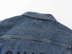 Embroidered Logo Denim Jacket