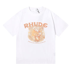 letter wheat ear fruit print T-shirts