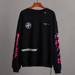 Classic 99 Pink Number Arrow Crew Neck Sweatshirts