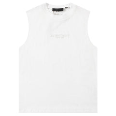 Flocking small letter print Sleeveless T-Shirts