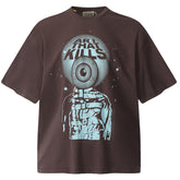 ART THAT KILLS Graffiti eyeball print loose short-sleeved T-shirts