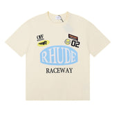 Motorsports Track Letter Print T-Shirt