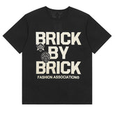 Cartoon graphic studded letter T-shirts