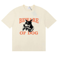 Warning Logo Cotton Short-Sleeve T-Shirts