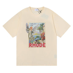 Micro Logo Angel Letter Print T-Shirt