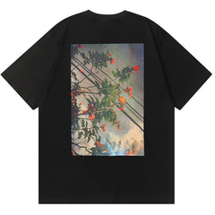 Essentials Floral Print Photo T-Shirts