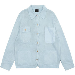 Limited edition buttons and multiple pockets Sweater coat