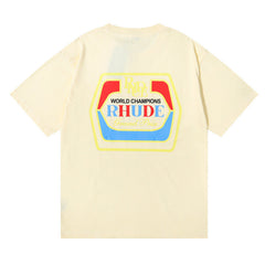 micro-label wheat ear letter printing t-shirt