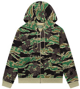 Cotton Wreath Camouflage Zipper Hoodie