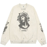 Graffiti print plus velvet Sweatshirts