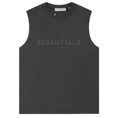Flocked logo letter print Sleeveless T-Shirts