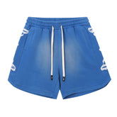 Embroidered Washed Distressed Short blue/Light Blue/Rainbow Blue