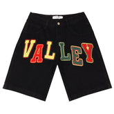 Letter Patterns Denim Shorts #8680