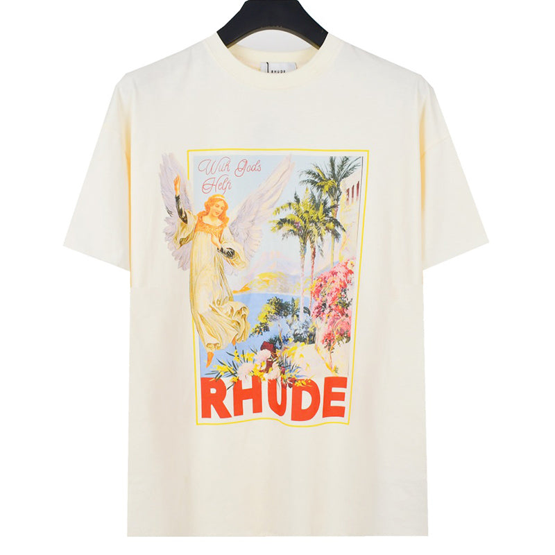 23ss Lucky Angel Landscape Print T-Shirt