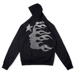 vintage washed embroidered rhinestones hoodie