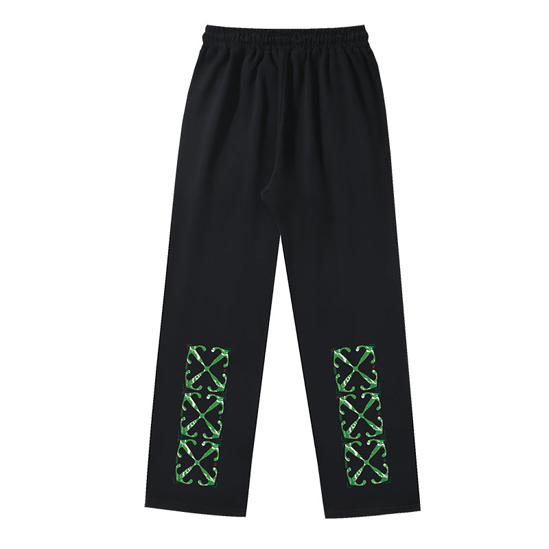 Arrow Printed Trousers Straight Loose Casual Pants #1068