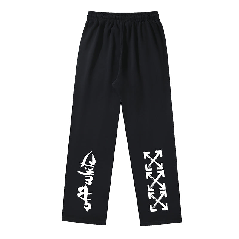 Arrow Printed Trousers Straight Loose Casual Pants #1069
