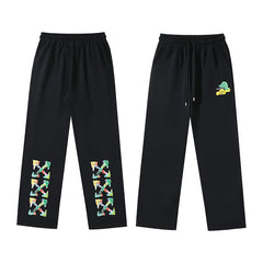 Arrow Printed Trousers Straight Loose Casual Pants #1071