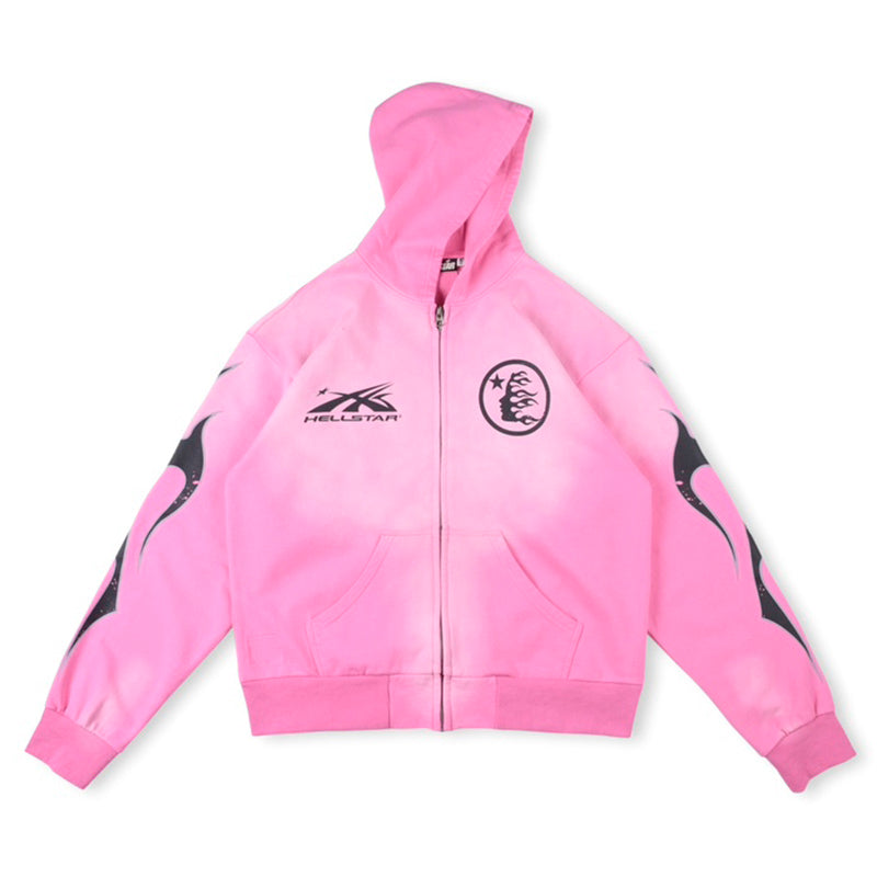 HS Logo Zip Up Hoodie Pink