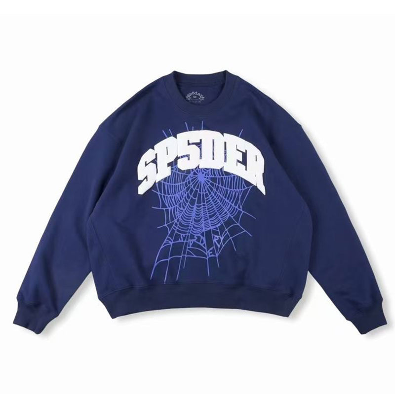 Varsity Web Crewneck Sweatshirt Navy
