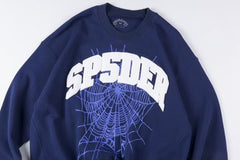 Varsity Web Crewneck Sweatshirt Navy