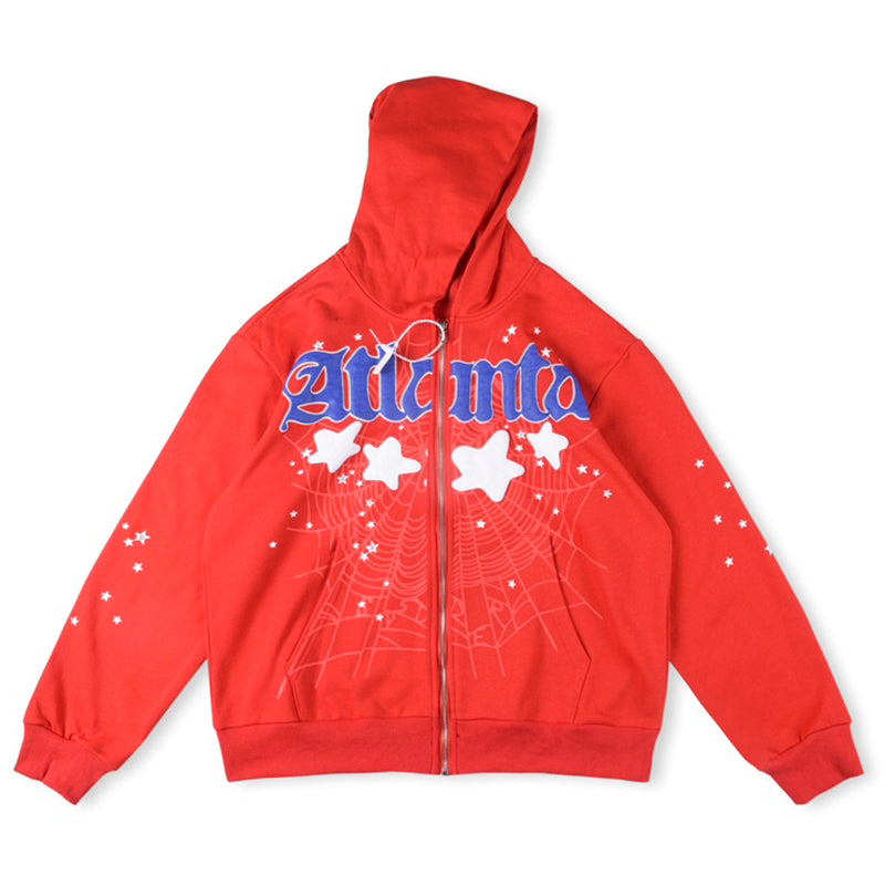 Atlanta Zip Up Hoodie Red