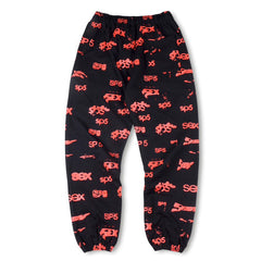 graphic-print "Black" Track Pants
