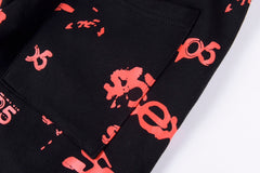 graphic-print "Black" Track Pants