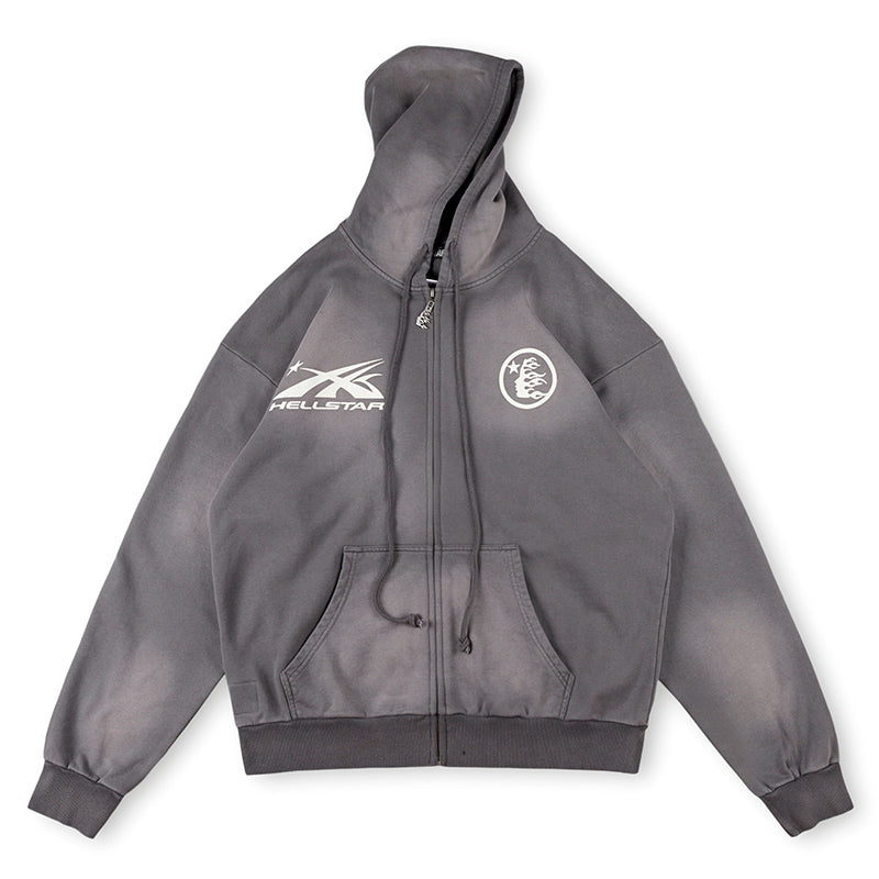 HS Logo Zip Up Hoodie Grey